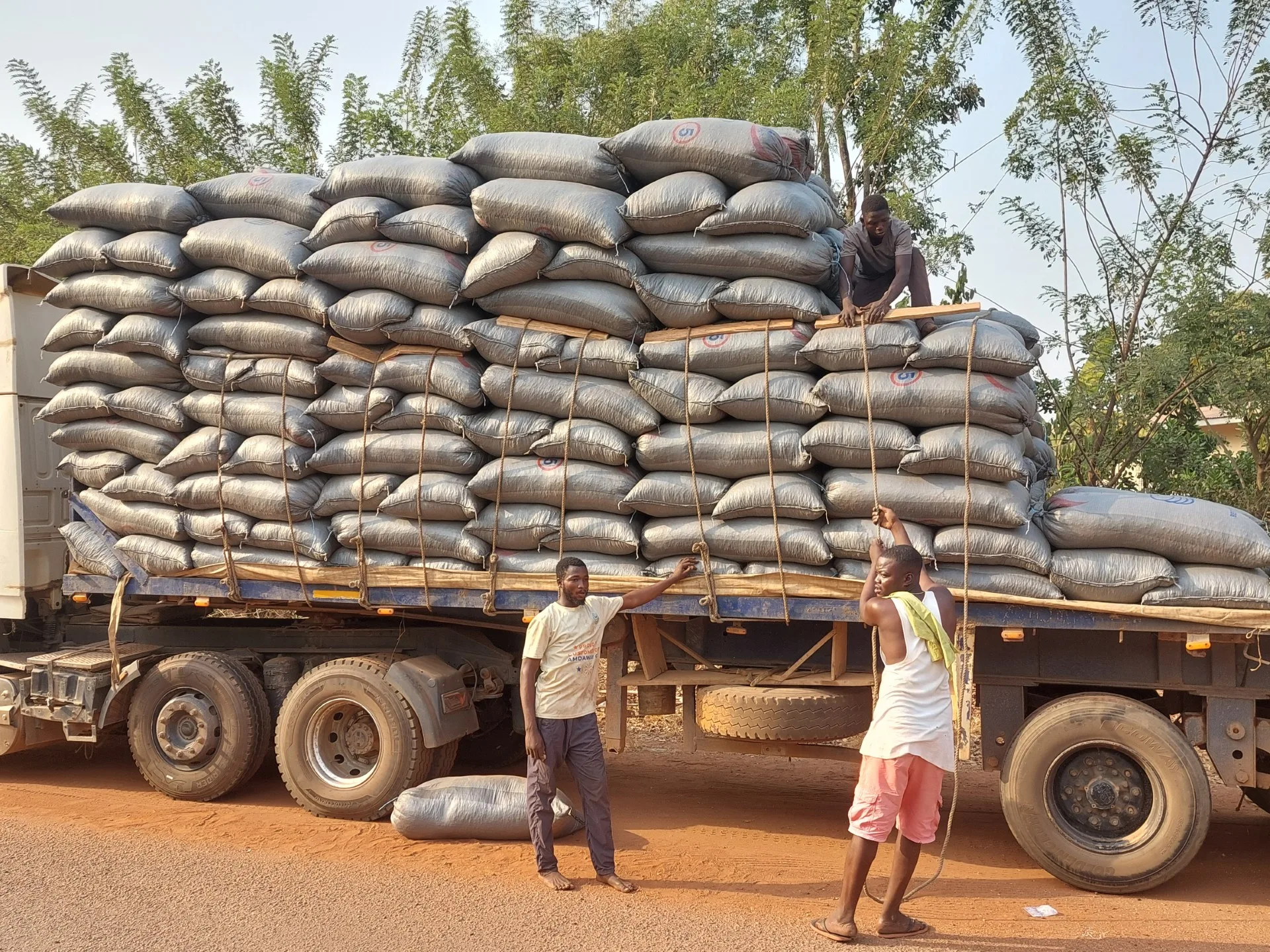 • The impounded truck with the cocoa beans
