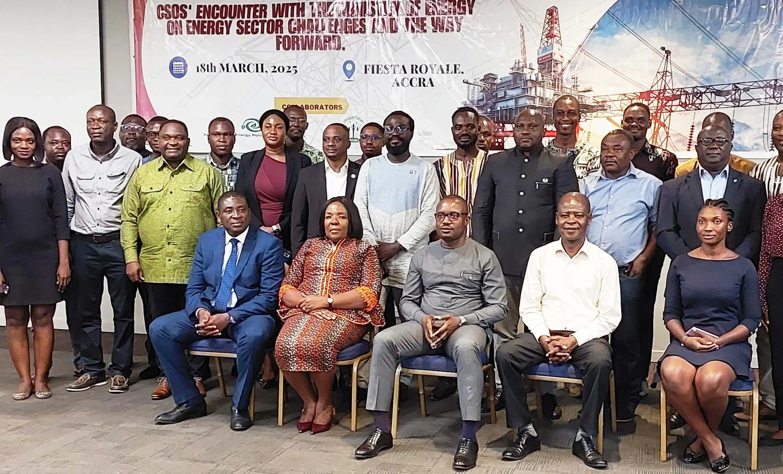 • Mr John Abdulai Jinapor (middle) with CSOs after the engagement session
